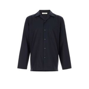 Umit Benan Men Navy Blue Wool Havana Shirt